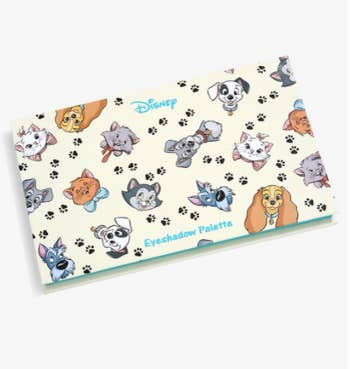 the outside of the small palette, printed with disney dogs and cats