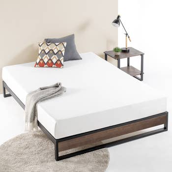 lifestyle photo of low profile bed frame
