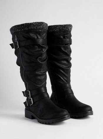 the black sweater cuff boots