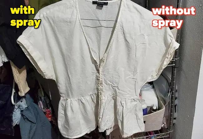 reviewer's garment earlier and aft utilizing bounce spray