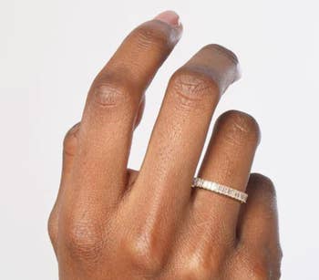 closeup of ring on finger