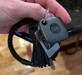 Reviewer image of the Tile Mate on their keys