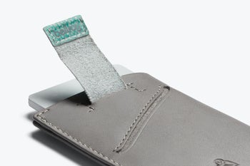 gray pull tab on wallet