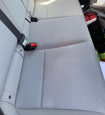 the same car seat now clear of the stain