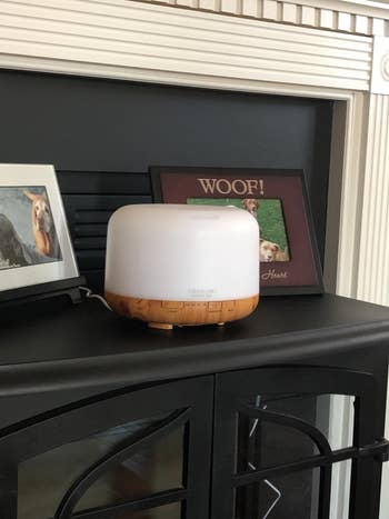 reviewer image of the diffuser atop a cabinet