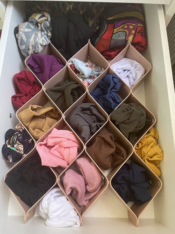Neatly organized underwear drawer