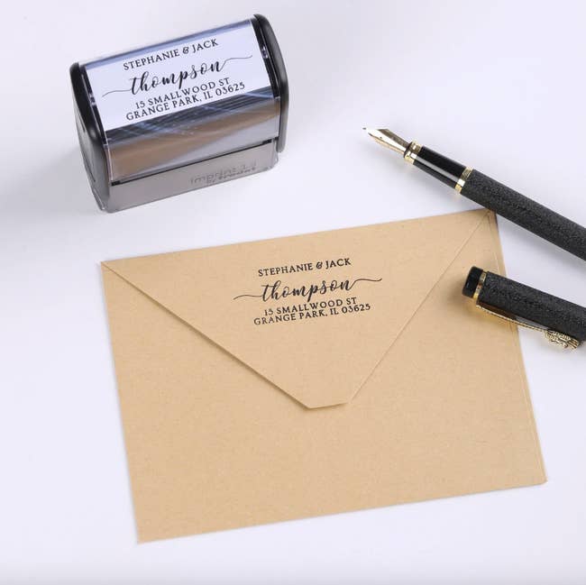 a personalized stamp for Stephanie and Jack Thompson