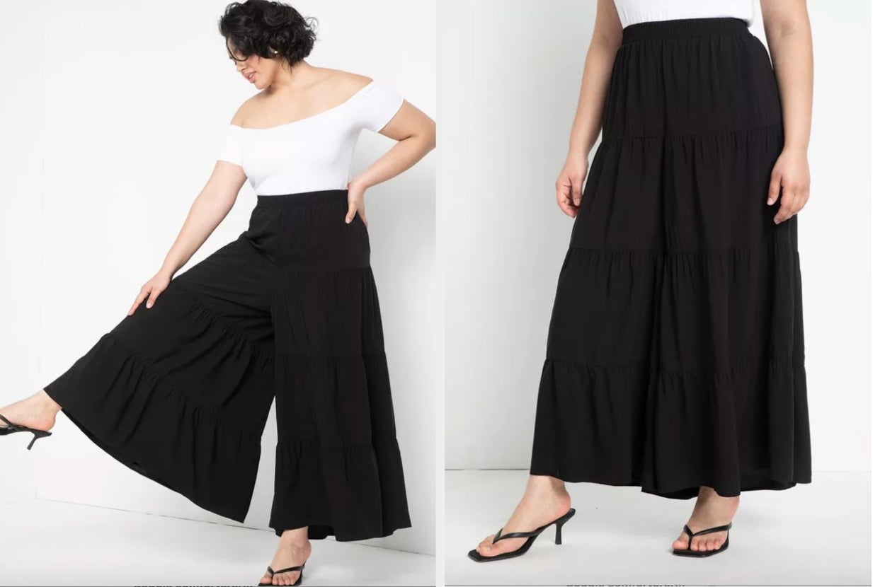 LONG FLOWY PANTS - Black