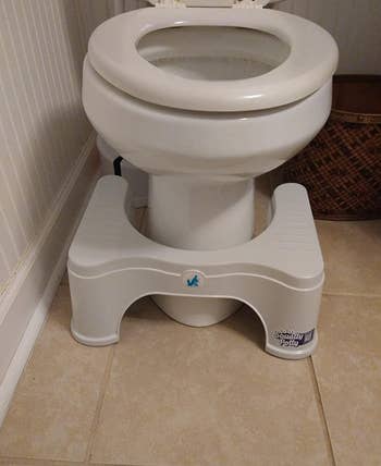 the squatty potty in a bathroom