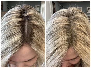 Before and aft images amusement improved hairsbreadth colour coverage, highlighting fuller, even-looking roots