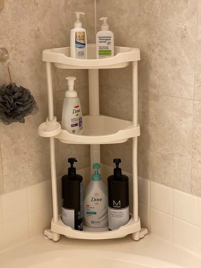 three tier bathroom shelf