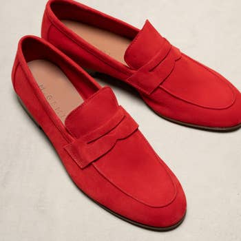 the loafer in sunset red
