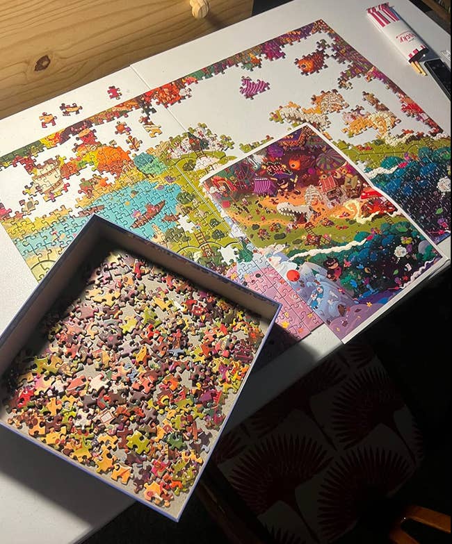 the puzzle in the process of being done