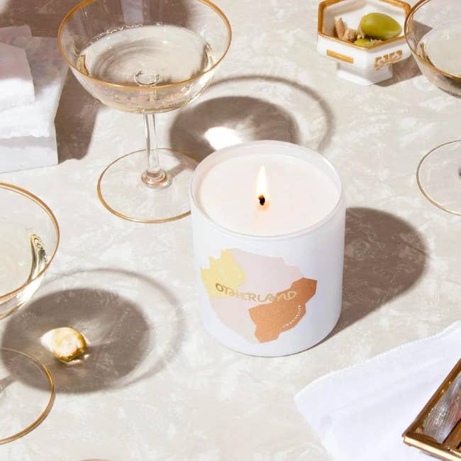 Candle labeled