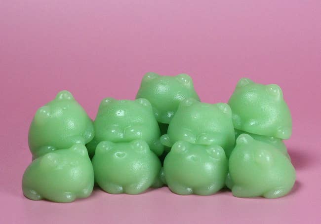tiny squishy green frogs