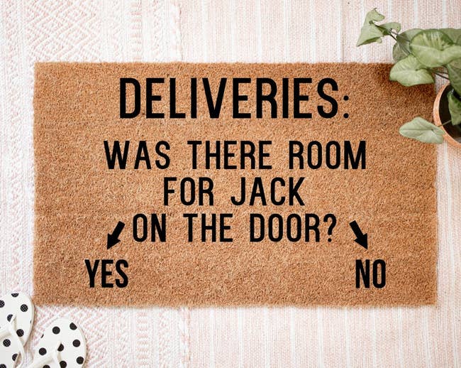 doormat that says deliveries: was there room for jack on the door?