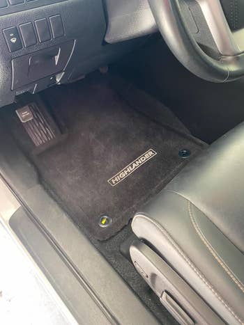 after image of the same car mat now vacuumed clean
