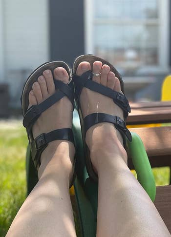 Person relaxing in sandals 