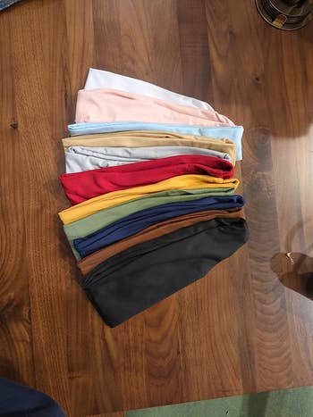 reviewer image of the selection of headbands in different colors