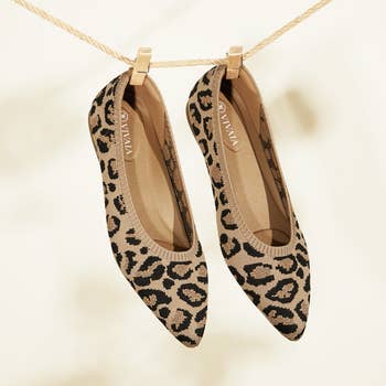 a brace  of the knot pointed ballet flats successful  leopard print