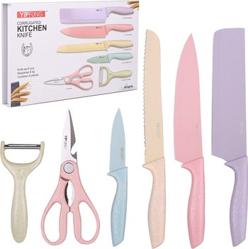 A set of pastel kitchen tools 