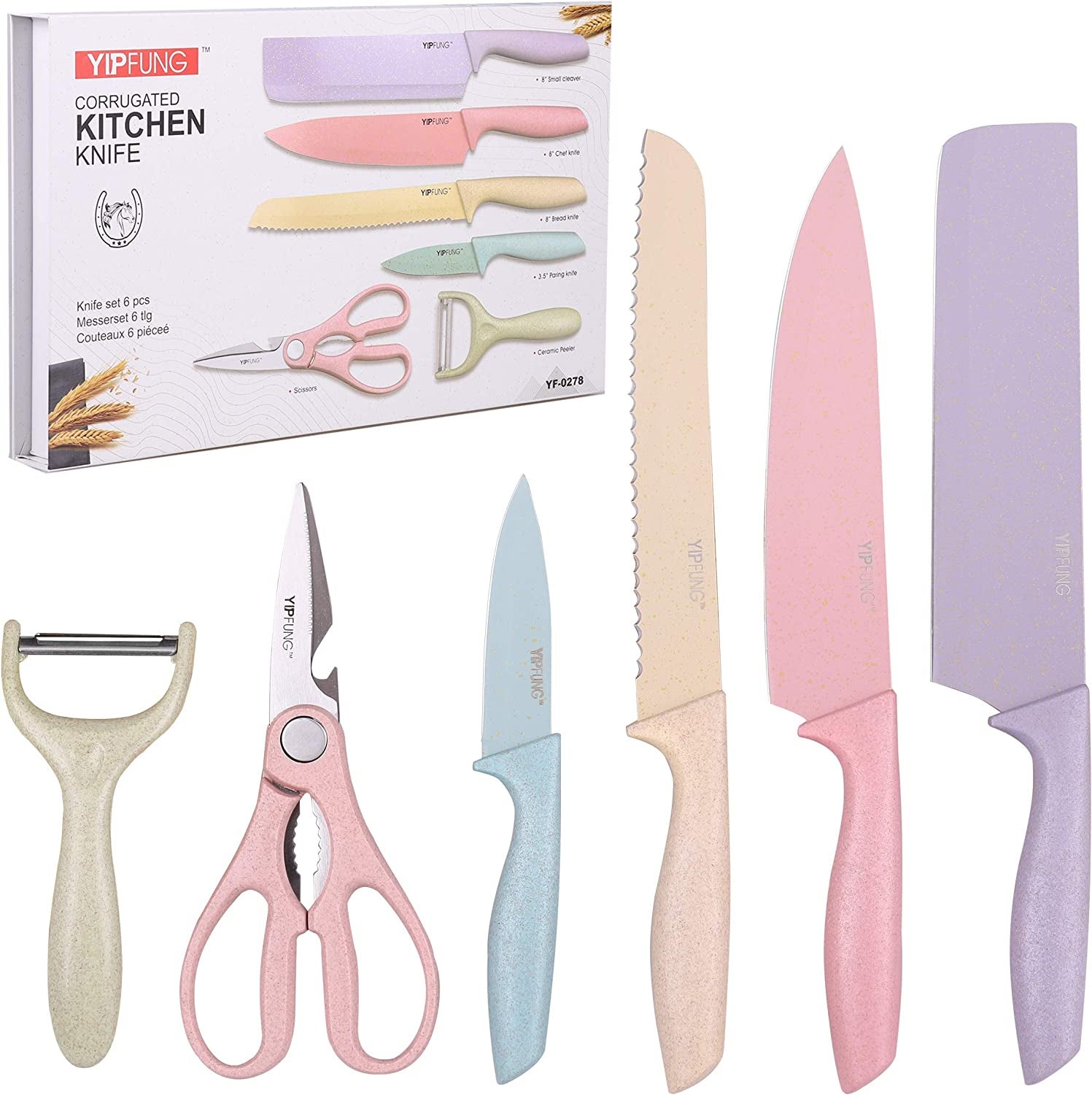 A set of pastel kitchen tools