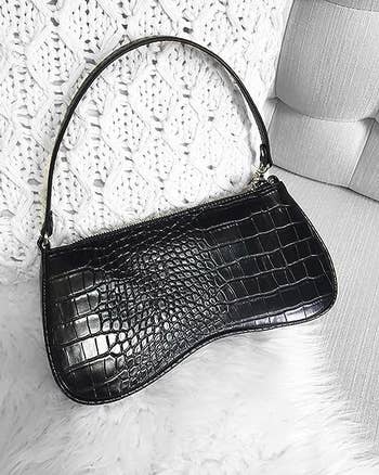 a closeup of the black bag