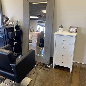reviewer photo of the dresser in a salon