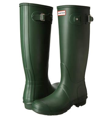 the tall rain boots in green