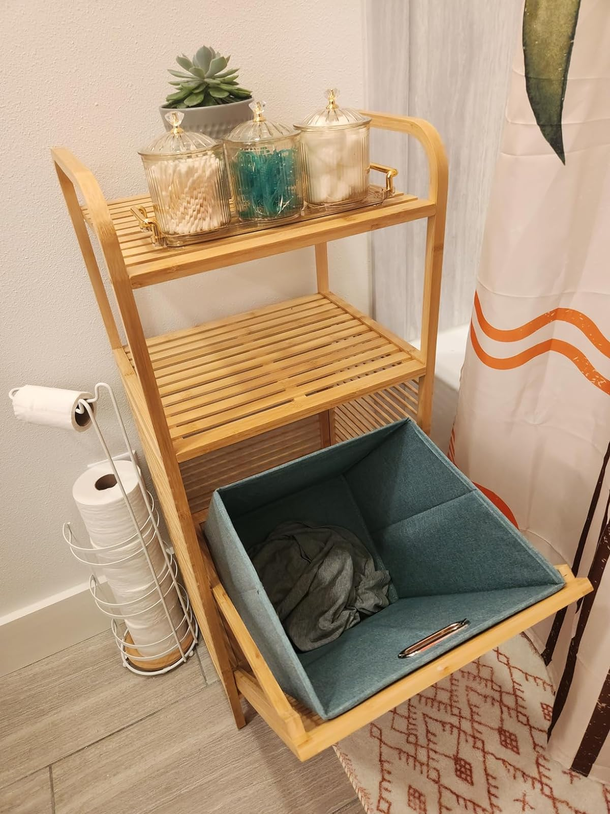 the aforesaid  support  with the hamper compartment open