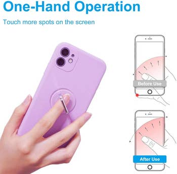 Picture showing how the user's thumb has more access to the screen 