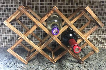 Reviewer image of brown wine rack on counter