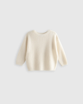 a cashmere fisherman sweater in white