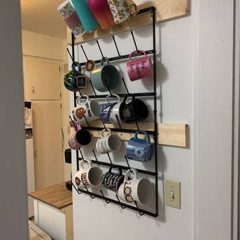 reviewer photo of wall-mounted mug rack