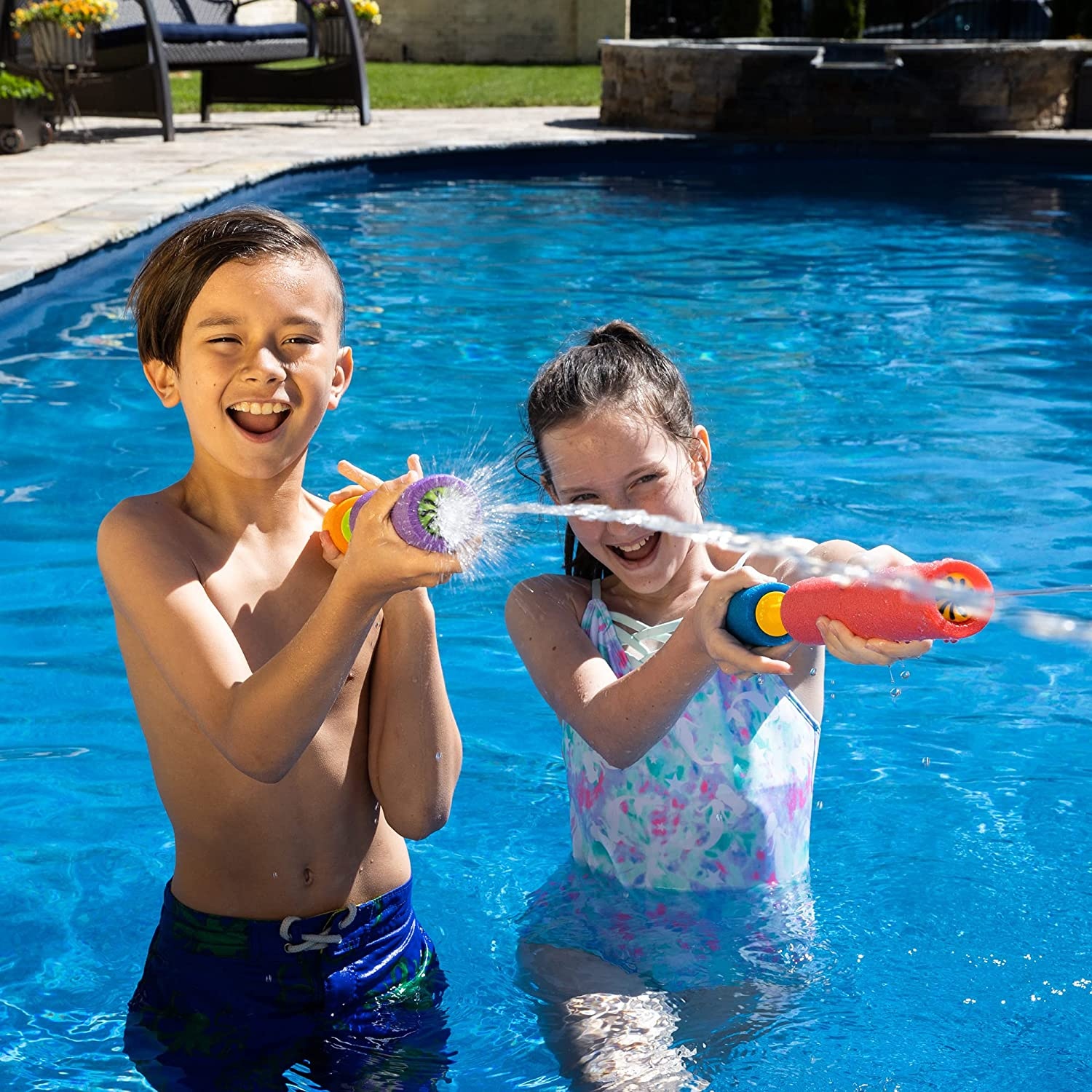 Water SAUCER Kids Fun Summer Spring Pool Beach Toy SOAK & THROW IT ORANGE FACE 