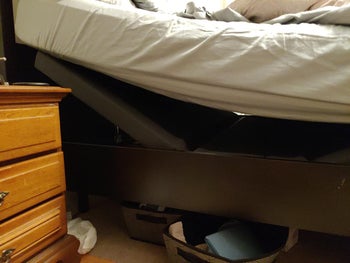 reviewer photo of the angled adjustable bed