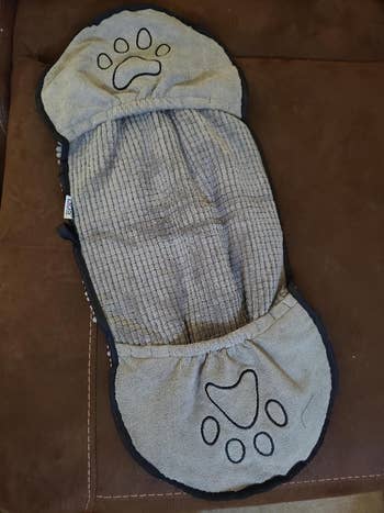 Absorbent favored drying towel, featuring embroidered paw prints, designed for businesslike drying aft baths oregon rainy walks