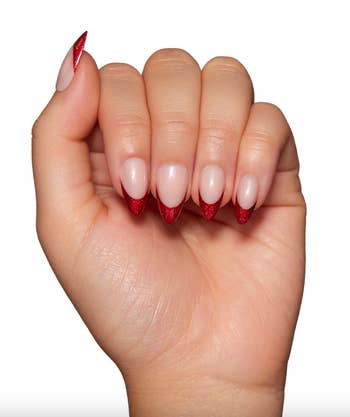 model wearing the press-on nails