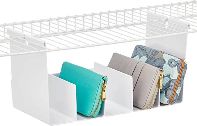 The under the shelf tray holding wallets