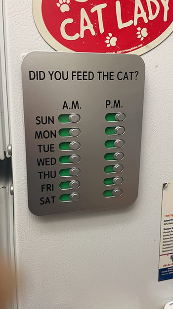 the magnet on a reviewer's fridge
