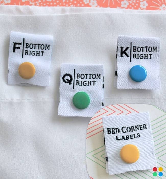 網路行銷 four unattached bed corner labels that say 