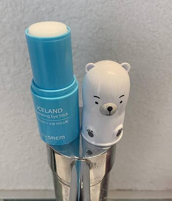 another reviewer's the polar bear-shaped product with top off the stick