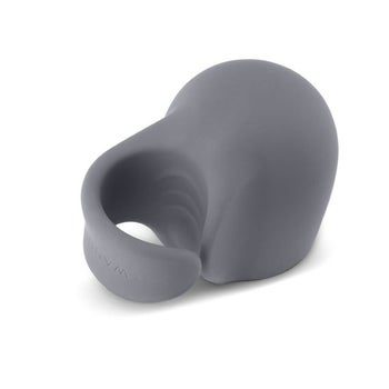Gray silicone stroker wand sleeve attachment