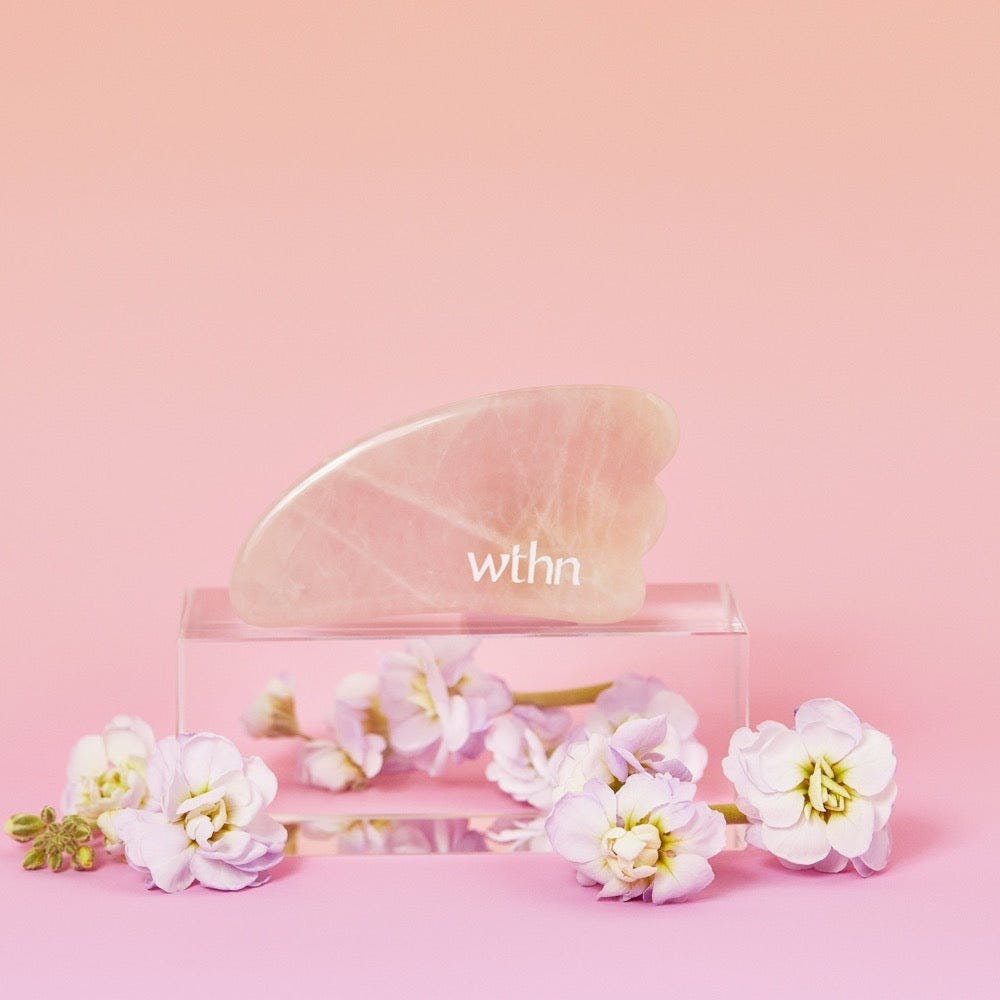 a rose quartz gua sha