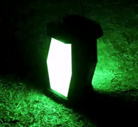 gif showing the speaker going from green to purple