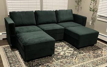 green treble ottoman conception successful a reviewer's surviving room