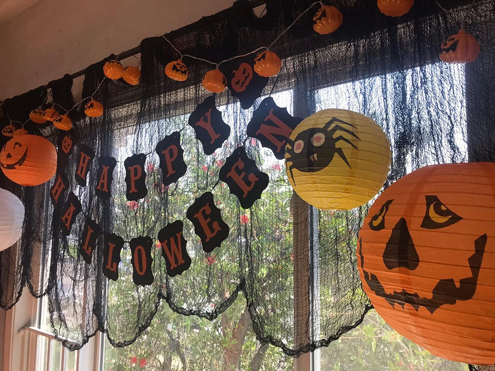 Witch Crossing Banner, Orange & Black, haunting Halloween sign, witches