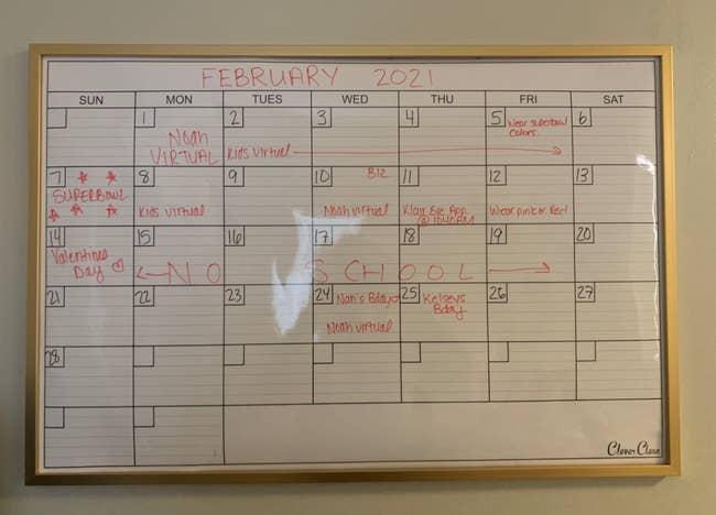 reviewer's calendar in a frame