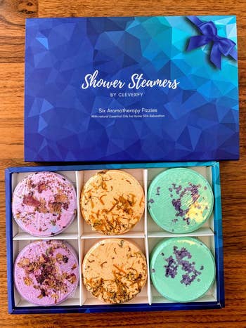a reviewer photo of the shower steamers