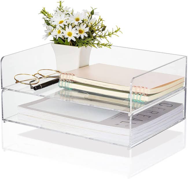 the two-tier acrylic organizer